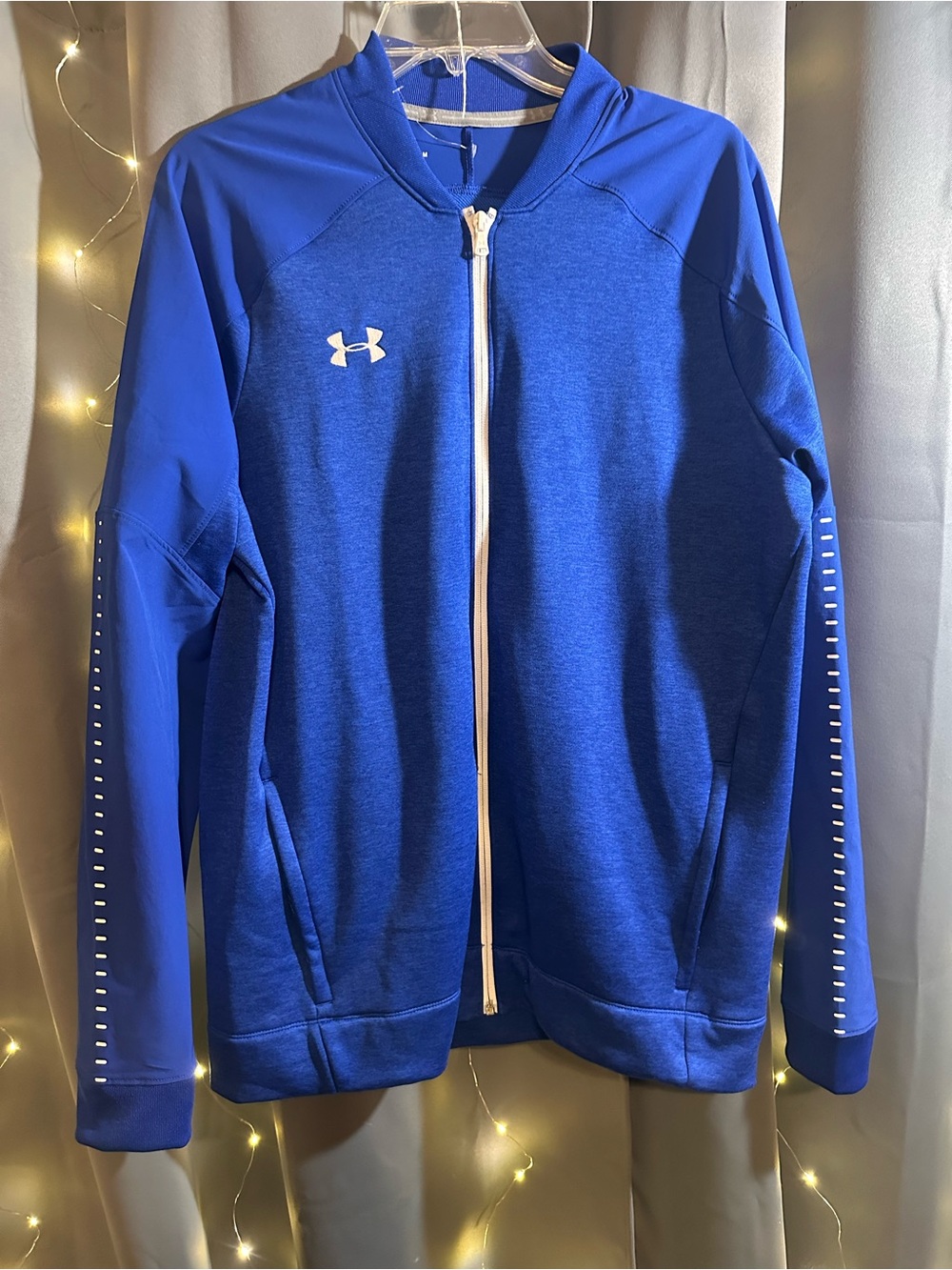 Under Armour Royal Blue Full-Zip Jacket with White Accents